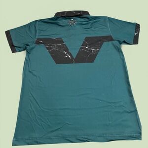 Teal and Black Men's Golf polo Shirt